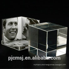 new designed 3D crystal cube photo frame for wedding gift & home decoration